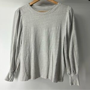 LOFT Light Gray Long Sleeve Blouse